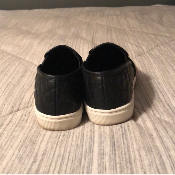 Black Quilted Slip on Sneakers - Picture 4 of 5